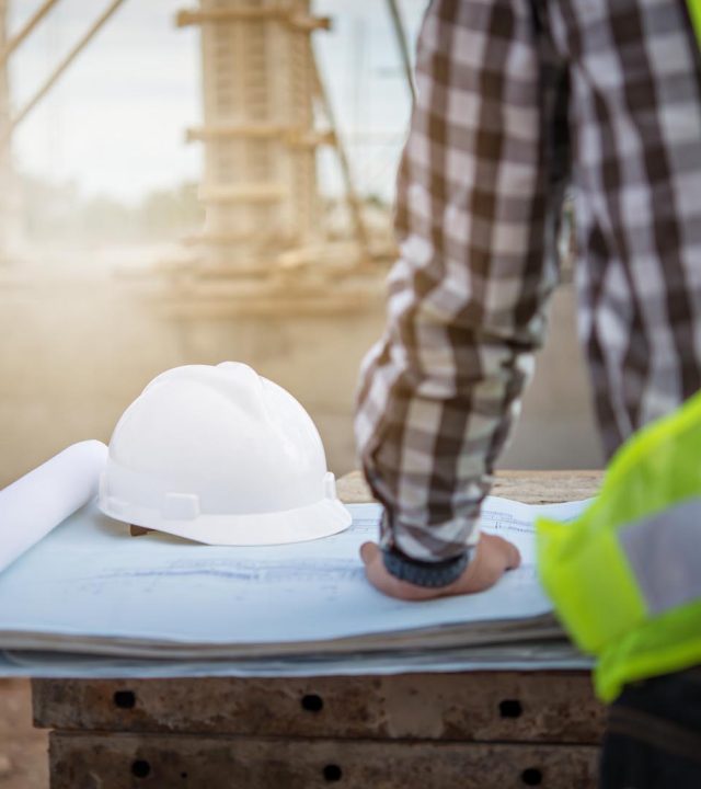 engineer working on building site